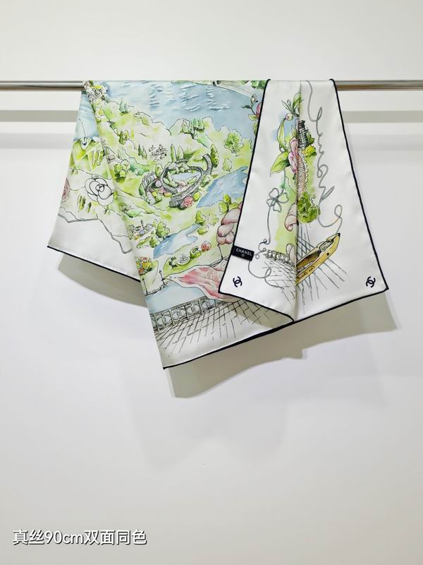 CHanel silk scarf 90X90cm E052540